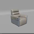 Modern Stylish Single Sofa With Beige And Light Blue Upholstery And Comfortable Design 3d model