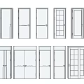 Modern Swing Doors With Glass And Solid Panels In Gray Beige Brown Colors