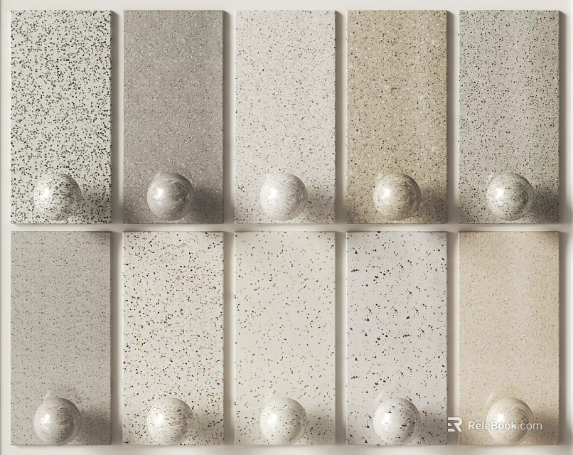 Assorted Floor Tiles With Diverse Textures And Colors 3d model 