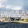 modern office building multi-storey office building 3d model