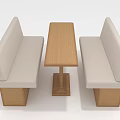 Modern Dining Furniture Set With Wooden Rectangular Table And Upholstered Benches On Both Sides 3d model