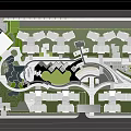 Garden Landscape Design Featuring Curved Pathways Green Lawn Water Features And Planting Zones