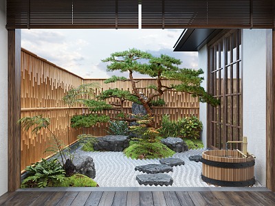 Zen Patio Courtyard Landscape Zen Patio Courtyard Landscape Landscaping Landscape Plants Moss Landscape Sketches Patio Landscape 3d model