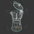 Stainless Steel Moka Pot With Open Lid For Coffee Making In Modern Kitchen