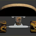 Black Skateboard With Smiley Face Design Wooden Edge And Wheels On Reflective Surface