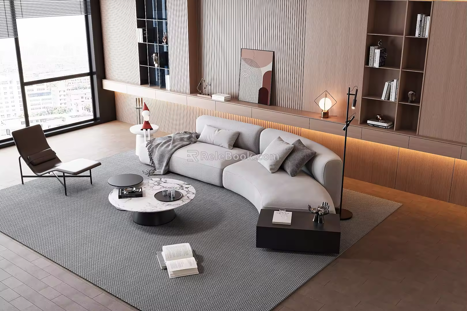 Modern sofa coffee table combination 3d model