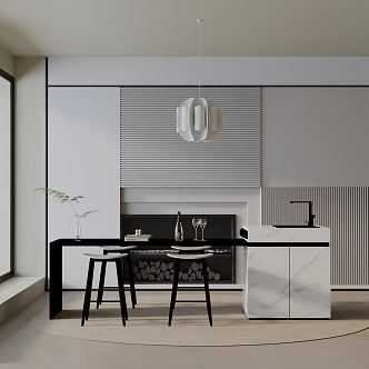 Modern table combination 3d model