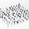 Assorted Metal Hardware Components Including Brackets And Fasteners With Various Shapes