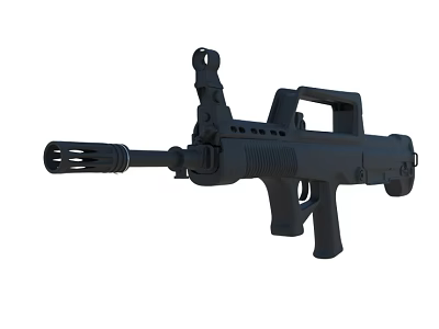 Black Tactical Assault Rifle with Barrel Grip Magazine and Modern Military Design 3d model