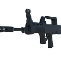 Black Tactical Assault Rifle with Barrel Grip Magazine and Modern Military Design