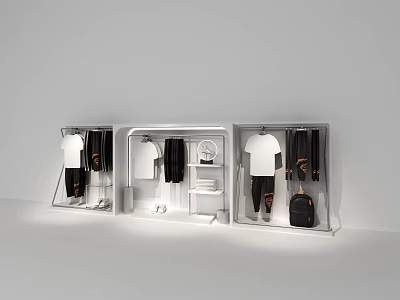 Modern shelf clothing side island 3d model Modern shelf clothing side island 3d model