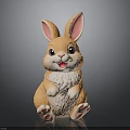 Cute Rabbit Shaped Household Decorative Item With Pink Ears And Paws
