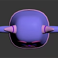Purple Cartoon Game Movie Character With Pink Horns Mustache And Belly