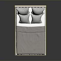 Modern Upholstered Bed with Vertical Tufted Headboard Light Gray Sheet and Pillows