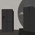 Zero embedded ultra-thin refrigerator four-door automatic ice-making refrigerator intelligent inverter refrigerator 3d model