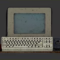 Vintage Electronic Computer With Classic Monitor Retro Keyboard And Old School Design
