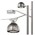 Modern Stainless Steel Outdoor Lights with Lamp Posts and Multiple Light Heads
