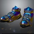Stylish Iridescent Multicolor High top Sneakers With Modern Reflective Design And Metallic Accents