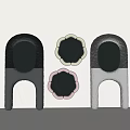 Modern Decorative Mirrors with Unique Shapes and Black Green Pink Grey Colors for Wall