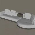 Light Colored L Shaped Lazy Sofa With Multiple Cushions On Light Wooden Floor 3d model