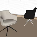 Modern Office Chairs With Light Beige And Dark Gray Upholstery Armrests And Metal Bases
