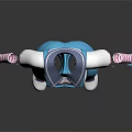 Blue Overalls Shorts Outfit With White T-shirt Striped Sleeves Pink Bow And Blue Socks