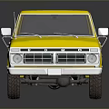 Yellow Vintage Single Cab Pickup Truck With Open Truck Bed And Shiny Exterior