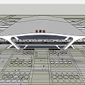 High Speed Rail Dongzhan Station Modern Architectural Design With Platform Structure 3d model