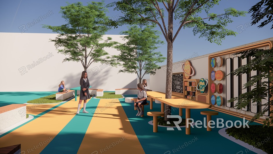 Modern children's play area for children model