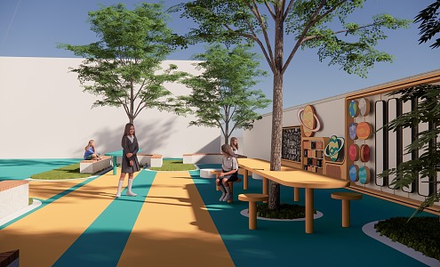 Modern children's play area for children 3d model