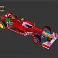 Red Formula 1 Racing Car With Aerodynamic Design And Racing Wheels
