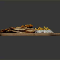 Tasty Grilled Chicken Skewers with Flatbread French Fries Fried Egg and Rice on Wooden Platter