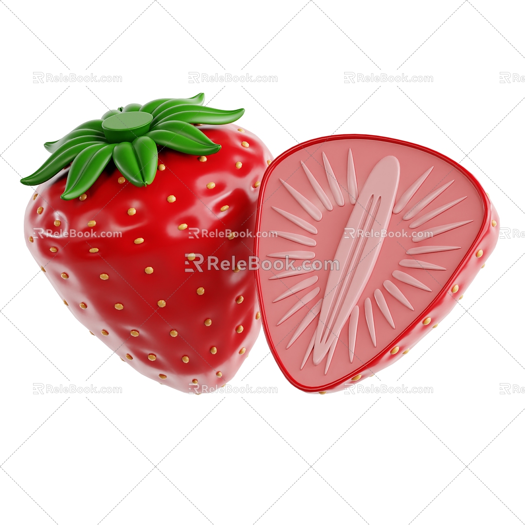 Modern Strawberry Cartoon Strawberry Fruit Cartoon Fruit 3d model