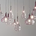 Water Drop Shaped Pendant Lights With Transparent Purple Gradient Glass Design