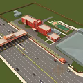 Campus Layout Aerial View Featuring Administrative Buildings Sports Field Entrance Gate And Roadway