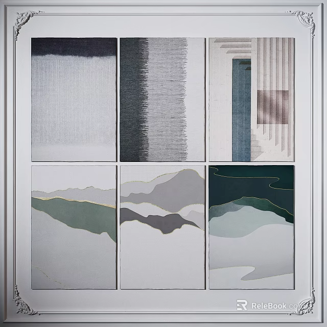 Stylish Square Rugs With Various Patterns In Neutral And Earthy Tones 3d model