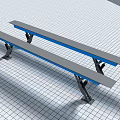 Two Long Strip Metal Industrial Equipment Workbench With Blue Stripe And Support Bracket