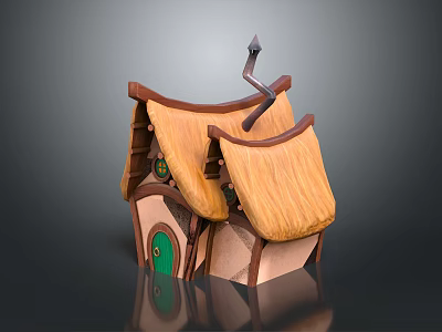 Modern cartoon building cartoon wooden house cartoon house cartoon small house 3d model