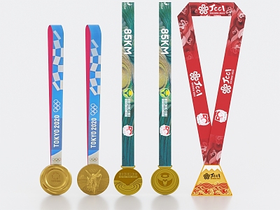 Medals Olympic Medals Gold Medals Silver Bronze Olympic Gold Medals Olympic Medals 3d model