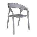 Transparent Dining Chair With Curved Backrest Armrests And Slender Legs Modern Design