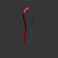 Red And Black Elastic Resistance Band For Fitness Exercise Equipment