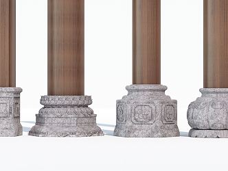 New Chinese style pillar foundation stone drum pillar foundation stone pillar cornerstone stone 3d model