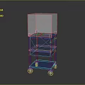 Blue Storage Shelf Cart with Wheels and Mesh Design for Utility Storage Use