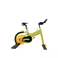 Home Fitness Equipment Stationary Bike With Green Yellow Frame And Comfortable Seat