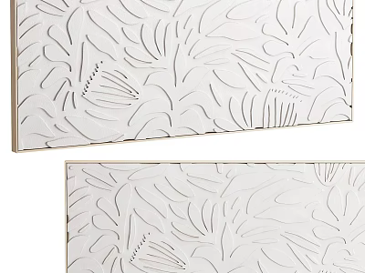 White Carved Photo Frame With Floral Pattern And Textured Design 3d model