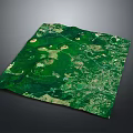 Aerial View of Lush Green Natural Landscape With Rolling Terrain and Vegetation