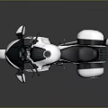 White Sport Touring Motorcycle Featuring Sleek Design Black Handlebars And Side Panniers