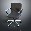 Modern Gray Office Chair With Metal Armrests And Five Point Base 3d model