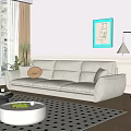 Sofa coffee table combination 3d model