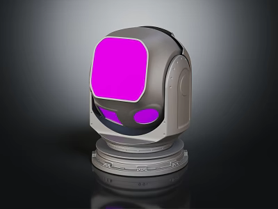 Projection Monitoring Device With Purple Panel Gray Body And Stable Base Design 3d model